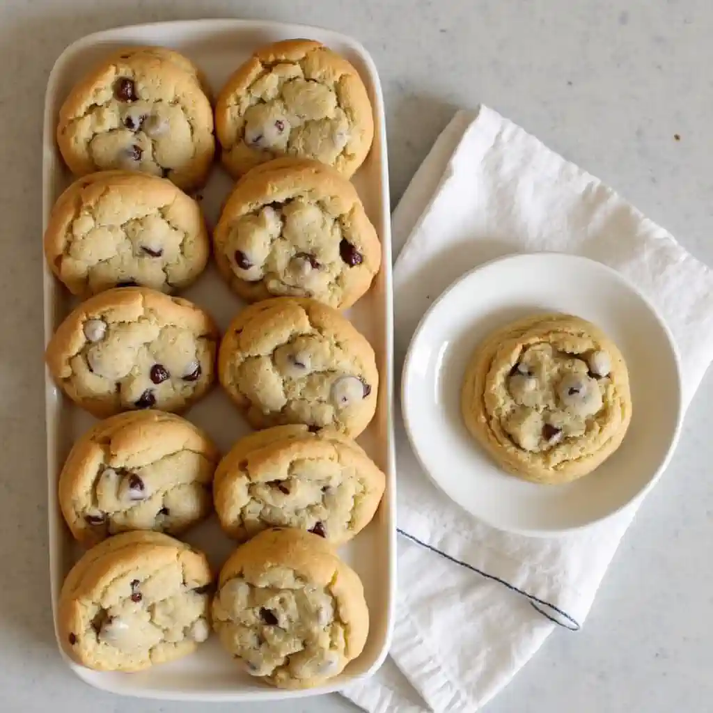 A plate of Nestle Toll House cookies with one cookie on a separate small plate to illustrate portion control.