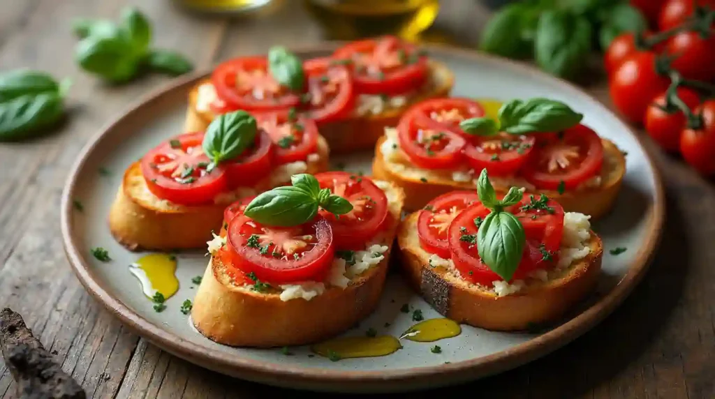 Classic Bruschetta with Tomatoes and Basil